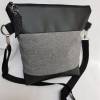 Handtasche Feder Umhängetasche grau schwarz Tasche mit Anhänger Kunstleder handmade Bild 5