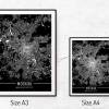 Stadtplan MOSKAU - Just a black Map I Digitaldruck Stadtkarte citymap City Poster Kunstdruck Stadt Karte Bild 5
