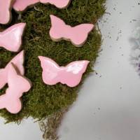 Dekomaterial, Schmetterlig aus Holz, rosa, Streuteile, Material, Bild 1