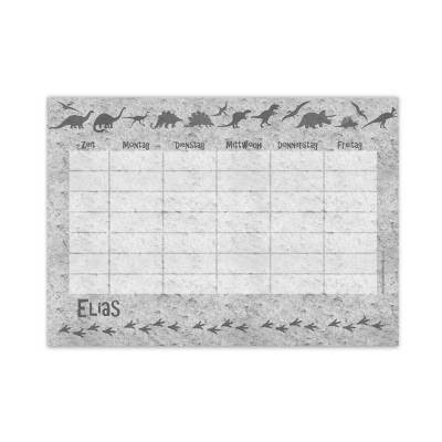 A4 Stundenplan | Dino Fossilien - grau - personalisierbar, optional wiederbeschreibbar