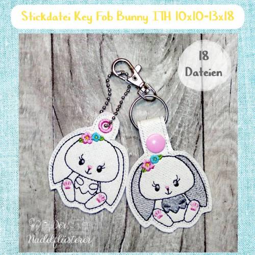 Digitale Stickdatei "Key Fob Bunny ITH" für den 10x10-13x18cm (4x4-5x7") Stickrahmen