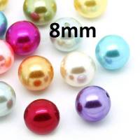 100  Glasperlen, Perlen, Schmuckperlen,bunt gemischt, 8mm Bild 1