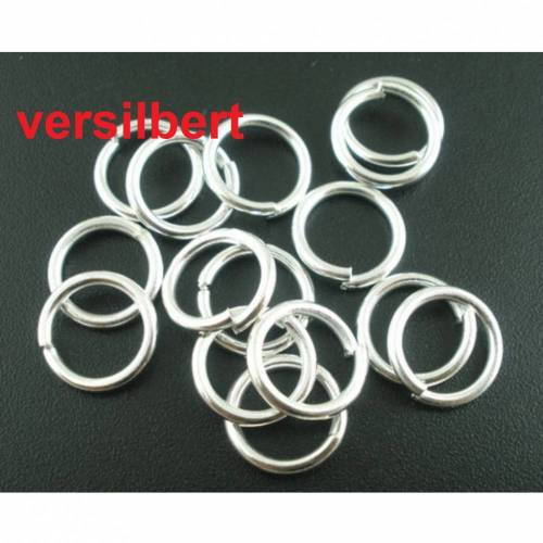 100 Biegeringe,Verbindungsringe,12x 1,50 mm, versilbert