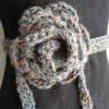 Rosengürtel / Taillenband aus Tweedwolle mit Seide, grau & bunt Bild 2