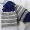Handgestrickte Wollsocken Socken, grau, blau Bild 1