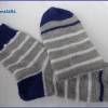 Handgestrickte Wollsocken Socken, grau, blau Bild 2