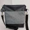 Handtasche Pusteblume grau Umhängetasche Dandelion grau schwarz Tasche mit Anhänger Kunstleder Bild 9