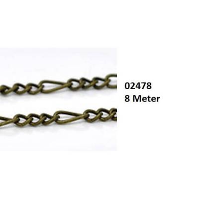Gliederkette, Kette, Schmuckkette, silber, bronze,Meterware,5x3mm 3x2.5mm,8 Meter