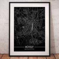 Stadtplan MÜNSTER - Just a black Map I Digitaldruck Stadtkarte citymap City Poster Kunstdruck Stadt Karte Bild 1