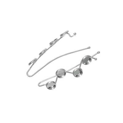 2 / 10 Haarspange, Vintage, Cabochon, 8mm, silberfarben, Haarschmuck, zum Verzieren