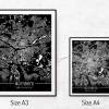 Stadtplan NÜRNBERG - Just a black Map I Digitaldruck Stadtkarte citymap City Poster Kunstdruck Stadt Karte Bild 5