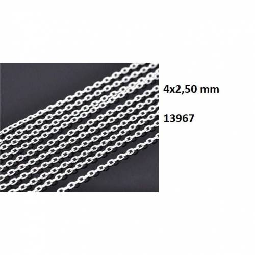 2- 20 Meter Gliederkette, Kette, Schmuckkette, silber, Meterware,versilbert, 10 Meter 4x2,50 mm