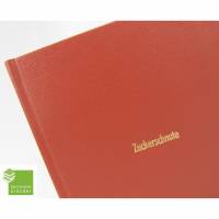 Notizbuch, rotbraun, DIN A5, Zuckerschnute, gold Prägung Bild 1