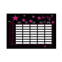 A4 Stundenplan | Sterne schwarz-pink - personalisierbar, optional wiederbeschreibbar Bild 1