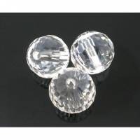 10 FACETTIERTE GLASPERLEN, 10mm ,  Perlen, Schmuckperlen, klar, Bild 1