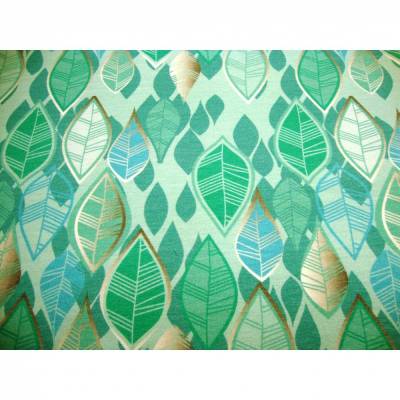 Baumwolljersey Blätterregen mint – Premium Meterware für Kleidung & Accessoires, Ökotex