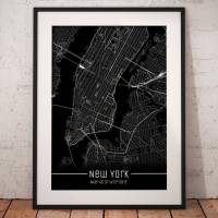 Stadtplan NEW YORK - Just a black Map I Digitaldruck Stadtkarte citymap City Poster Kunstdruck Stadt Karte Bild 1