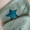 Warme Winter Alpaka Woll Mütze in babyblau mit Stern Bild 2
