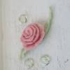 Filzblume zum Anstecken Filzbrosche gefilzte Blume rosa Bild 2