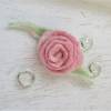Filzblume zum Anstecken Filzbrosche gefilzte Blume rosa Bild 3