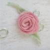 Filzblume zum Anstecken Filzbrosche gefilzte Blume rosa Bild 4