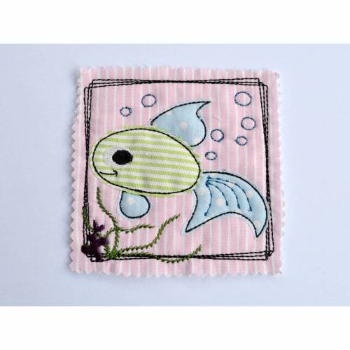 Stickdatei Fisch doodle Button verschiedene Größen