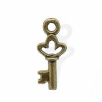10 Anhänger, Schlüssel, Vintage-Stil, bronze, charm, charms,  02747 Bild 1