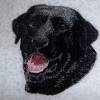 Handtuch, Duschtuch mit einem Labrador / Hund und Namen bestickt Bild 1