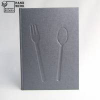 Rezeptbuch, metallic eisen-grau, DIN A5, 200 Seiten, Kochbuch Bild 1
