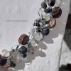 Halskette, Perlenkette gehäkelt aus Edelstahldraht mit Lava-, Holz- und Glasperlen Bild 4
