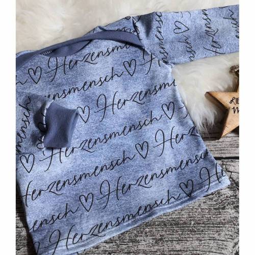 Oberteil Größe 62 mit Text Herzensmensch, Babypullover