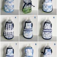 Spülischürze, Rosen-Schürze Spülmittelflasche, Spüliflasche-Schürze, Spülmitteflaschen-Schürze, blaue Rosen Bild 2