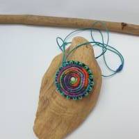 Textilschmuck, schöne Spirale mit Rocailles umrandet Bild 7
