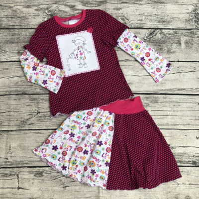 wunderschöne Kombi gr.110/116 * Punkte * Mädchen * Rock & Shirt * Blumen *