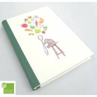 Rezeptbuch mit Illustrationen, hell-grün, DIN A5, 300 Seiten, Kochbuch, Elefant Bild 1
