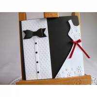 Edle Hochzeitskarte in schwarz/weiß/quadratisch/Glückwunschkarte/Wedding Bild 1