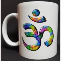 Om Symbol Tasse, Yoga Geschenk, Yoga Lehrer Geschenk, Achtsamkeit, Buddhismus, Meditation, Teetasse Bild 1
