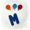 Zahl oder Buchstaben mit 3 Luftballons bunt, Häkelapplikation Aufnäher Applikation in Wunschfarbe Bild 5
