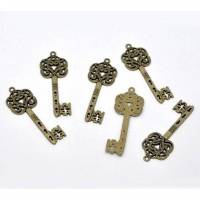 10 Anhänger, Schlüssel, Charm, bronze, bronzefarben, vintage, antik,XXL,13461 Bild 1