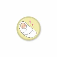 Button "Baby" hellgelb - 2,5 cm Bild 1
