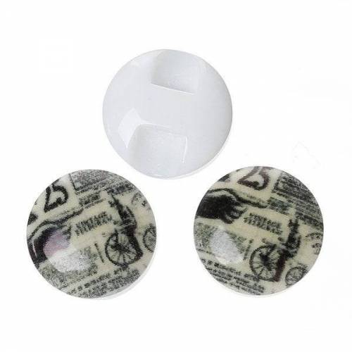 100 Knöpf, Vintage-Stil, 11mm. schwarz-weiss,     39678