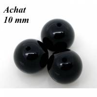 20 Achat-Perlen, Schmuckperlen, 10mm, schwarz Bild 1
