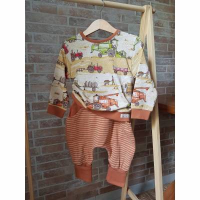 LETZTE GRÖßE 116 Langarm T-Shirt aus weichem BIO Jersey mit Traktor Print designed by Susalabim von Lillestoff