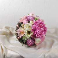 Brautstrauß künstlich, rosa creme, Hochzeitsaccessoires, Braut Strauss, Brautbouquet Bild 1