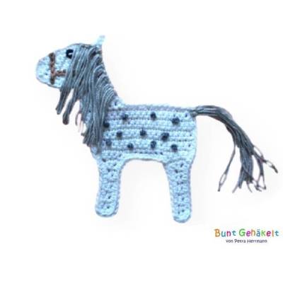 Pferd, Häkelapplikation, Aufnäher, Pony, Applikation, Tierapplikation, Pferdeapplikation, Mädchenapplikation