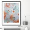 Acrylbild, Form- und Farbspielt in Arktis, Orange und Nougat auf Malpapier, ungerahmt, Wohnraumdekoration, Wandbild, Kunst Bild 3
