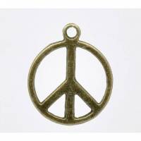 5 Anhänger, Peace, Frieden, bronze, charm, charm,  12906 Bild 1