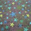 Baumwolljersey Druck Sterne türkis kiwi blau auf grau für alle Sternefans Kinder Mitwachshose nähen Meterware Bild 4