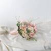 Brautstrauß künstlich, zart rosa, Hochzeitsaccessoires, Braut Strauss, Brautbouquet Bild 6