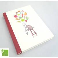 Kochbuch mit Illustrationen, hell-rot, DIN A5, 300 Seiten, Rezeptbuch, Elefant Bild 1